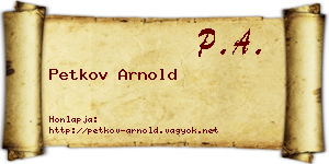 Petkov Arnold névjegykártya